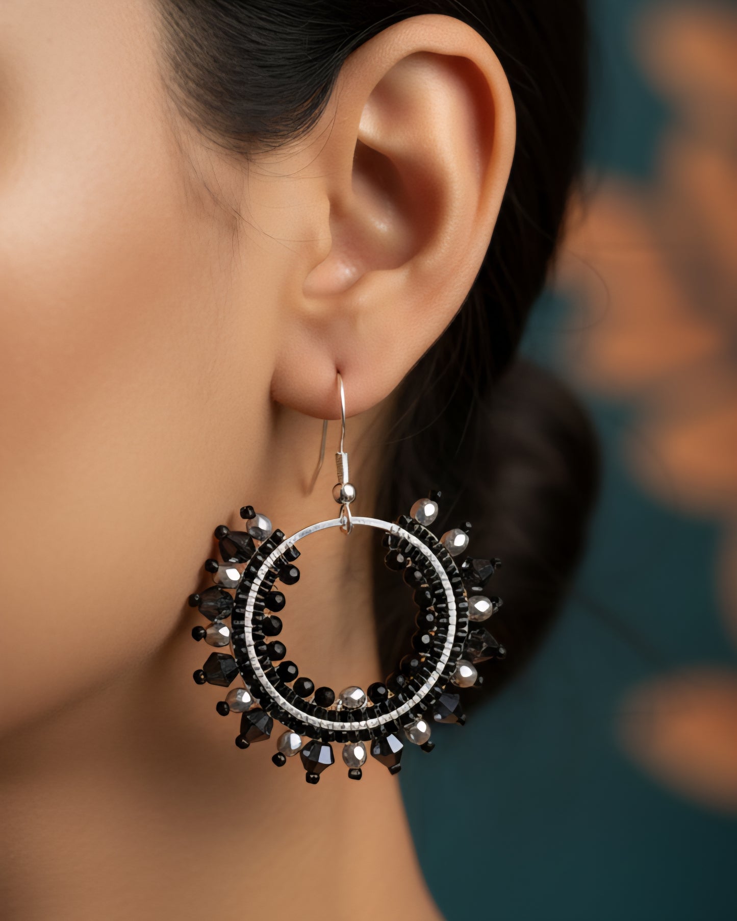 Crystal Fringe Hoops 01